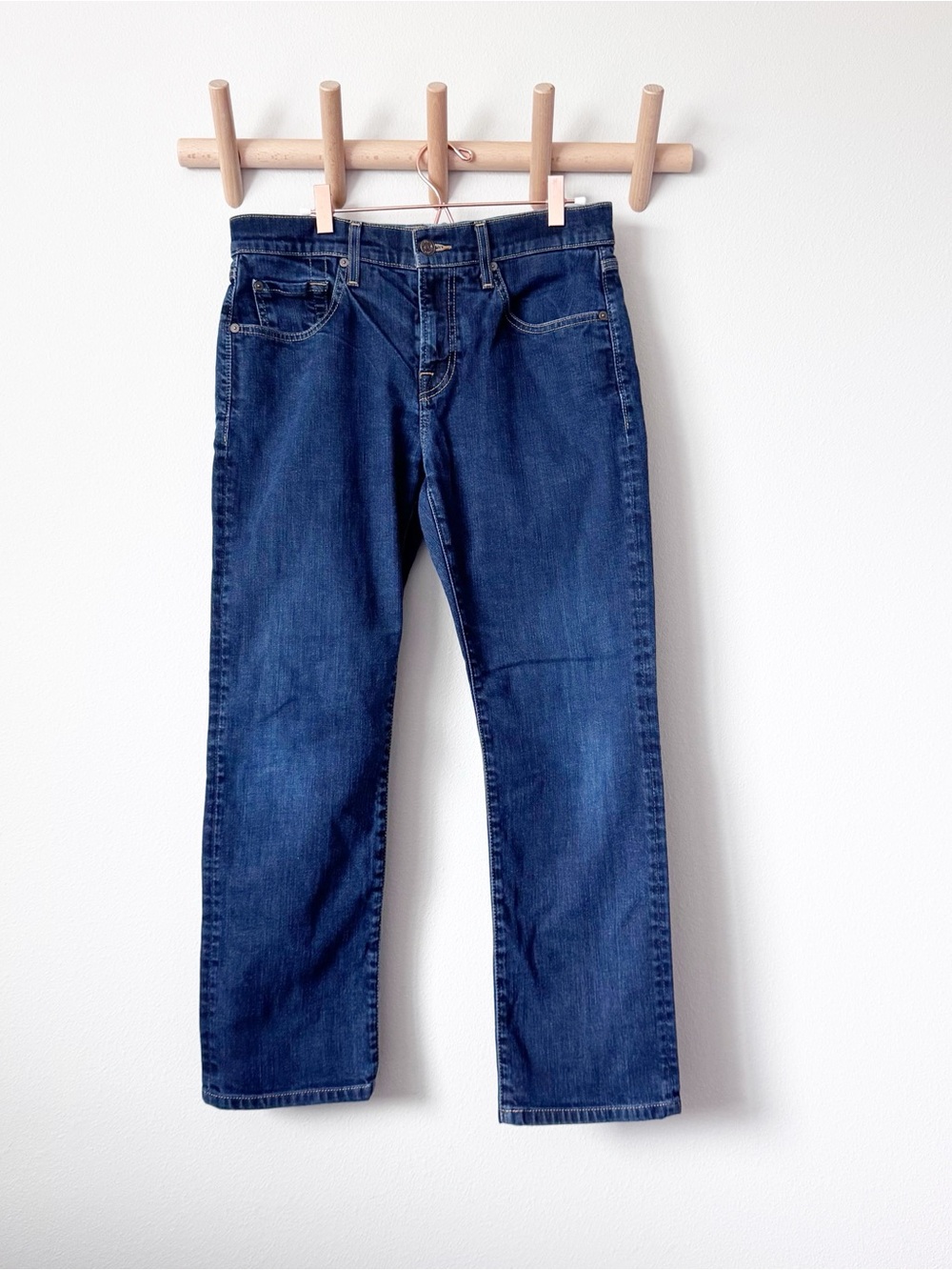 7 For All Mankind Men's Straight Dark Blue Jeans